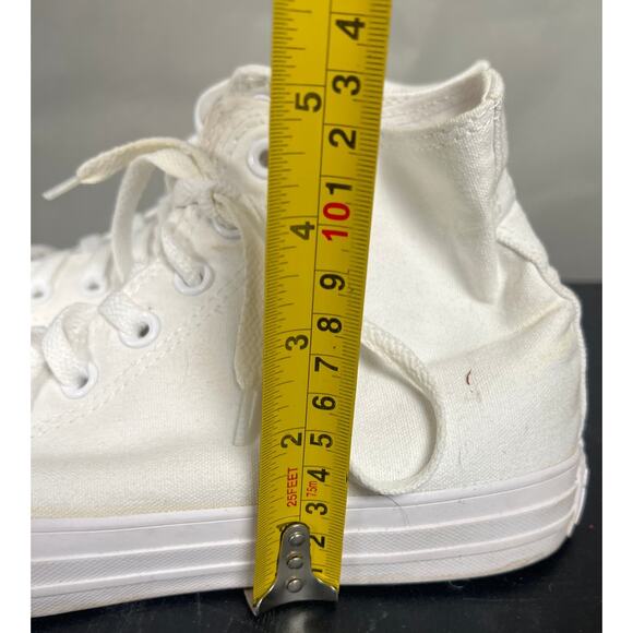 Converse High Top Size 8 Men's White Monochrome Sneakers USED - Picture 8 of 9